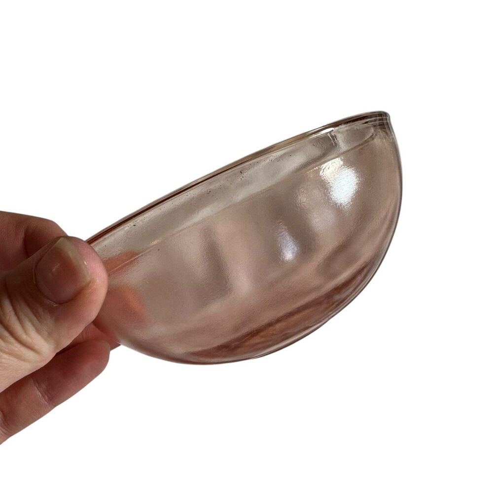 Vintage Unbranded Pink Clear Glass Bowl Small